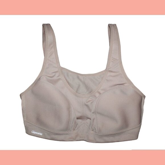 Glamorise Women's Plus Size Hi-Impact Sports Bra Underwire Beige Size 36D US - Picture 7 of 9